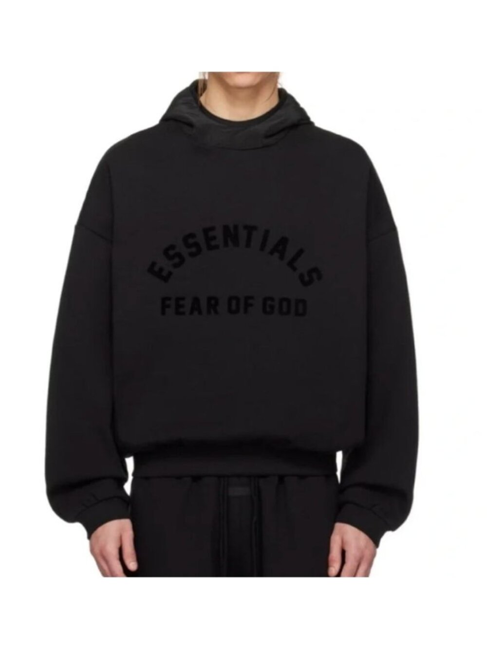 ESSENTIALS FEAR OF GOD mock neck hoodie in black size XS